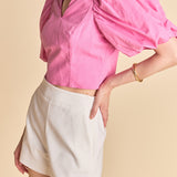 Exaggerated Sleeve Crop Top