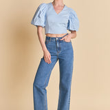 Exaggerated Sleeve Crop Top
