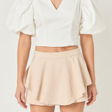Exaggerated Sleeve Crop Top