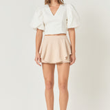 Exaggerated Sleeve Crop Top
