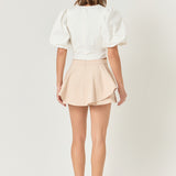 Exaggerated Sleeve Crop Top