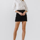 Chain-Trimmed Mini Skirt