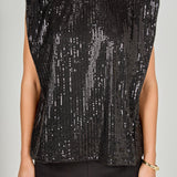 Sequin Shoulder Pad Top