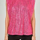 Sequin Shoulder Pad Top