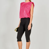 Sequin Shoulder Pad Top