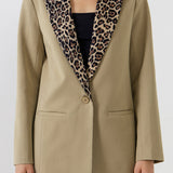 SALE OF Leopard Collar Blazer