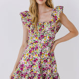 Floral Print Ruffled Dress