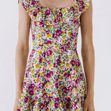 Floral Print Ruffled Dress