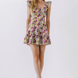 Floral Print Ruffled Dress