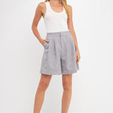 High-Waisted Pleated Shorts