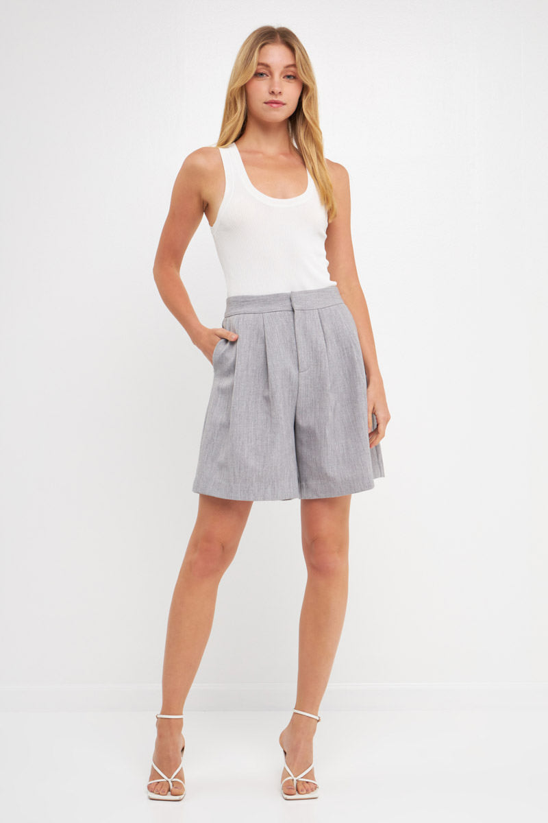 Endless Rose - High-Waisted Pleated Shorts - Shorts in Women's Clothing available at endlessrose.com