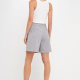 High-Waisted Pleated Shorts