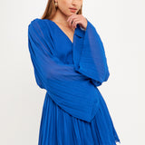 Chiffon Pleated Wrap Romper