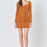 Sweetheart Neckline Ruched Woven Dress