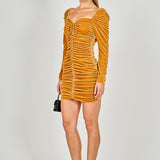 Sweetheart Neckline Ruched Woven Dress