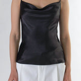 Satin Cowl Neck Top