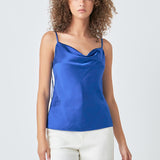 Satin Cowl Neck Top