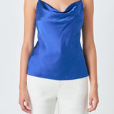 Satin Cowl Neck Top