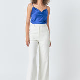 Satin Cowl Neck Top