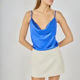 Satin Cowl Neck Top