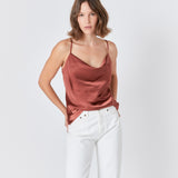 Satin Cowl Neck Top