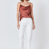 Satin Cowl Neck Top