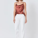Satin Cowl Neck Top