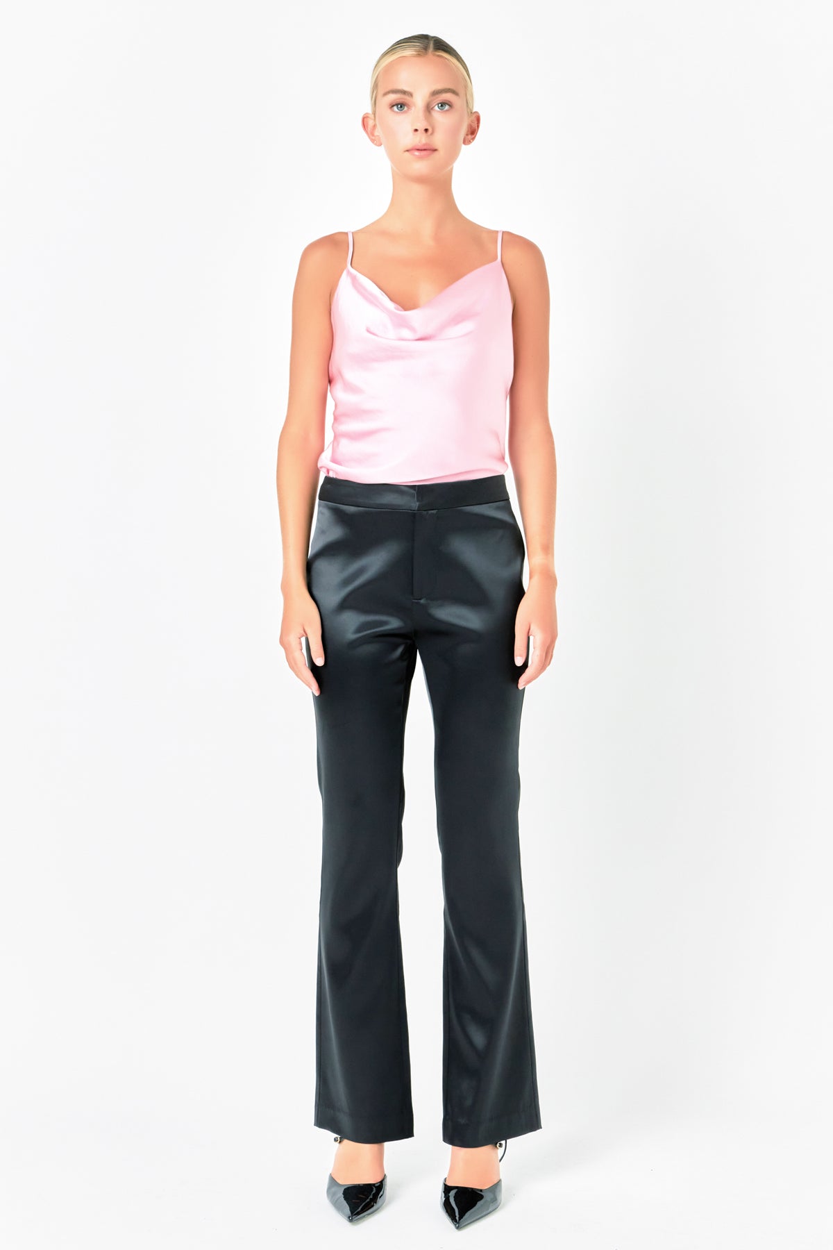 Satin Cowl Neck Top