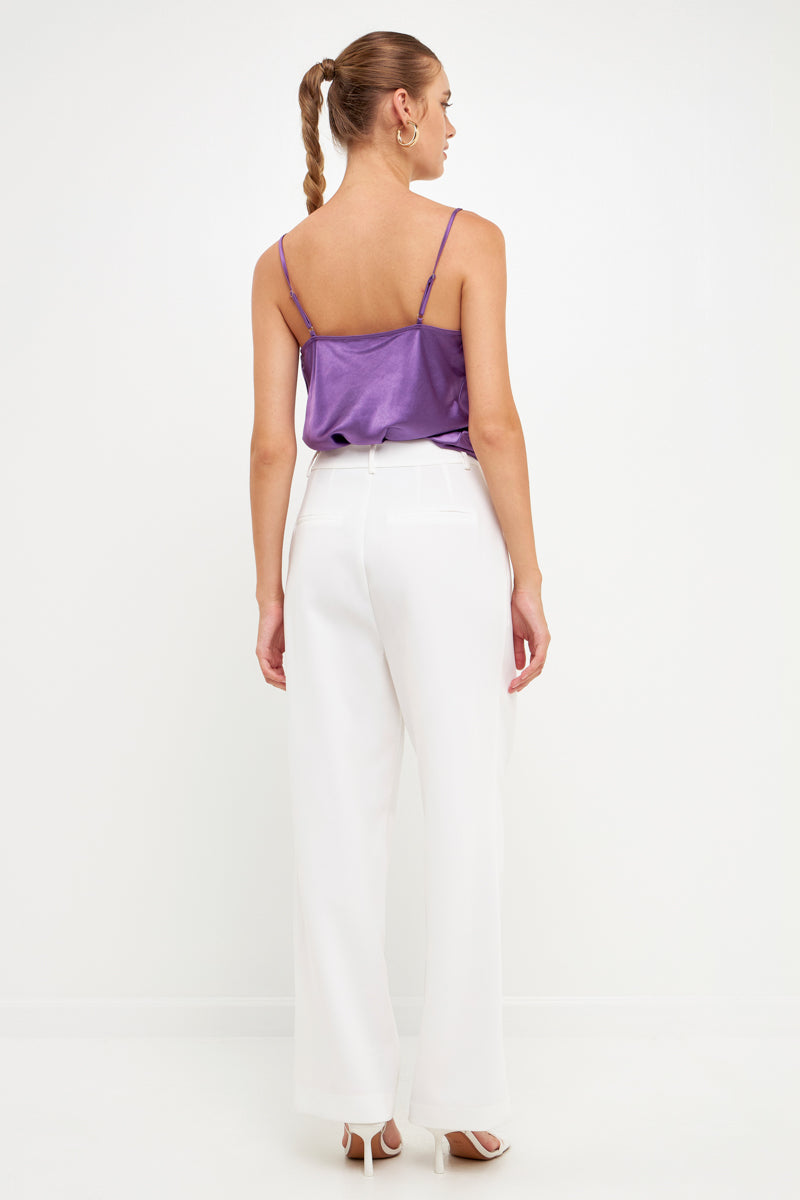 Satin Cowl Neck Top