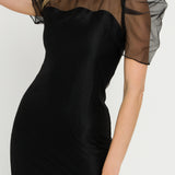 Puffed Sleeve Organza Dress