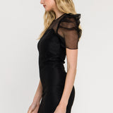 Puffed Sleeve Organza Dress