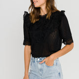 Lace Detail Dotted Top