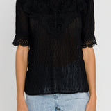 Lace Detail Dotted Top