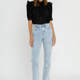 Lace Detail Dotted Top