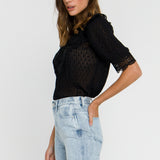Lace Detail Dotted Top