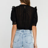 Lace Detail Dotted Top