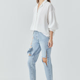 Destroyed High Waisted Skinny Jeans