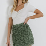 Fringed Mini Skirt