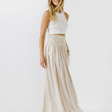 Elastic Waist Maxi Skirt