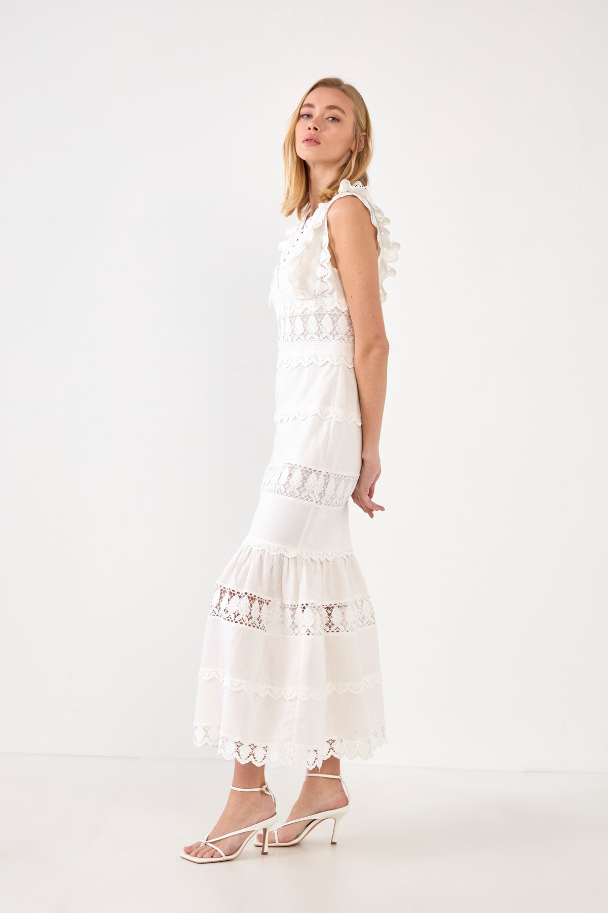 Lace Trim Maxi Dress