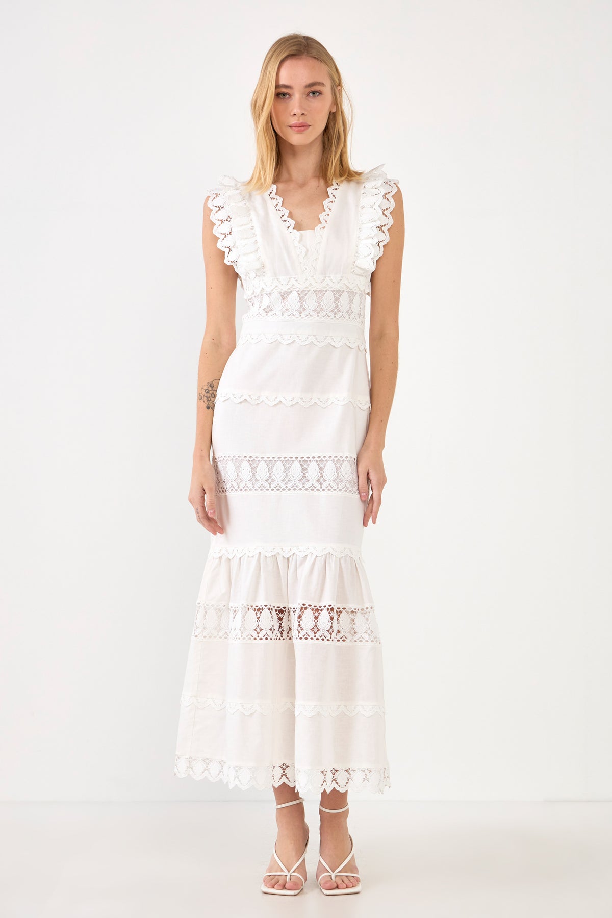 Lace Trim Maxi Dress