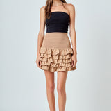Tiered Ruffle Mini Skirt