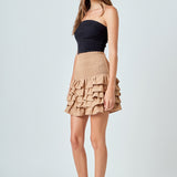 Tiered Ruffle Mini Skirt