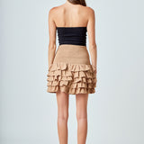 Tiered Ruffle Mini Skirt