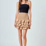 Tiered Ruffle Mini Skirt