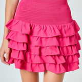 Tiered Ruffle Mini Skirt