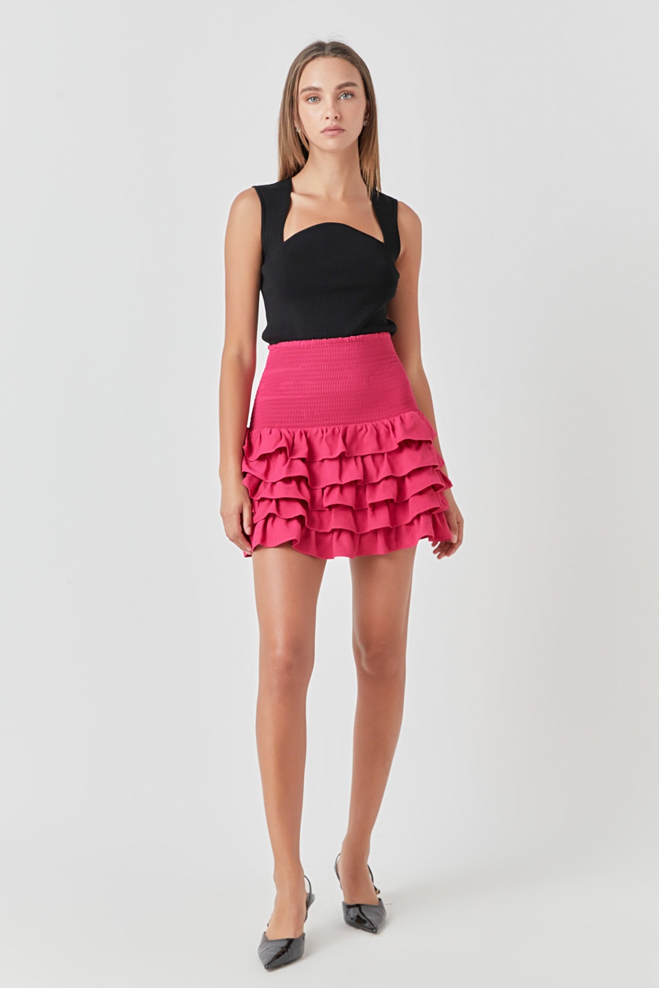 Tiered Ruffle Mini Skirt – Endless Rose