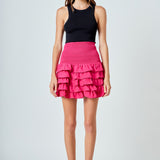 Tiered Ruffle Mini Skirt
