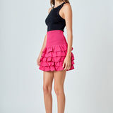 Tiered Ruffle Mini Skirt