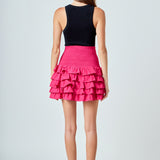 Tiered Ruffle Mini Skirt